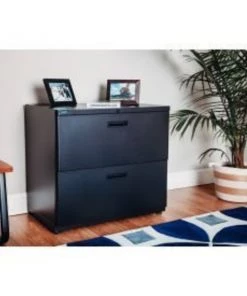 Global Equipment Interion 30" Lateral File Cabinet 2 Drawer Charcoal