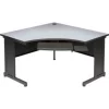 Global Equipment Interion Curved Corner Desk, Gray, 48"W x 48"D x 30"H