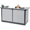 Global Equipment Interion U-Shaped Reception Station With Raceway, 88"W x 44"D x 46"H, Gray Counter, Gray Panel