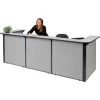 Global Equipment Interion U-Shaped Reception Station, 124"W x 44"D x 44"H, Gray Counter, Gray Panel