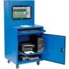 Global Equipment Deluxe LCD Industrial Computer Cabinet, Blue, Assembled