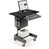 Global Equipment Mobile Computer Cart, 27"W x 24-1/2"D x 41"H, Black