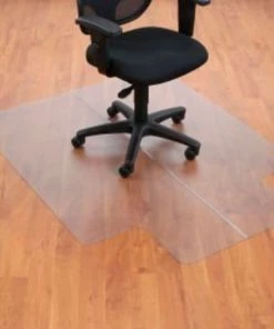 Aleco Interion® Office Chair Mat for Hard Floor - 46"W x 60"L with 25" x 12" Lip - Straight Edge