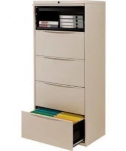 Global Equipment Interion 30" Premium Lateral File Cabinet 5 Drawer Putty
