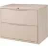 Global Equipment Interion 36" Premium Lateral File Cabinet 2 Drawer Putty