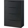 Global Equipment Interion 36" Premium Lateral File Cabinet 4 Drawer Black