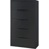 Global Equipment Interion 36" Premium Lateral File Cabinet 5 Drawer Black