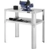 Global Equipment Adjustable Height Shop Stand, 16 Ga. 430 Stainless Steel, 36"Wx24"Dx30-36"H