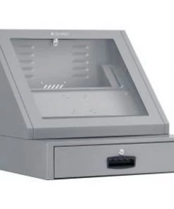 Global Equipment LCD Console Counter Top Security Computer Cabinet, Dark Gray