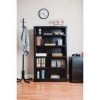 Global Equipment Interion All Steel Bookcase 36" W x 12" D x 60" H Black 5 Openings