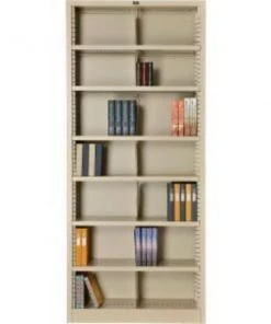 Global Equipment Interion All Steel Bookcase 36" W x 12" D x 84" H Putty 7 Openings
