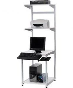 Global Equipment 24" Computer LAN Workstation, 24"W x 30"D x 74"H, Gray, Unassembled