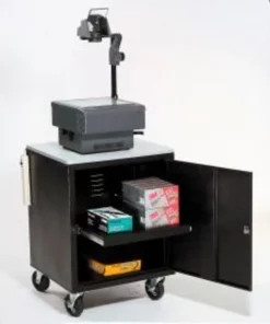 Global Equipment Black Security Audio Visual Cart 500 Lb. Capacity