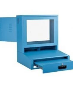 Global Equipment LCD Counter Top Security Computer Cabinet, Blue