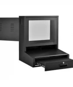 Global Equipment LCD Counter Top Security Computer Cabinet, Black