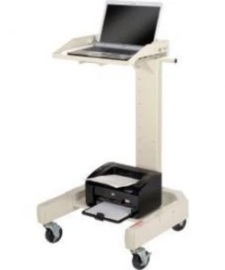 Global Equipment Orbit Mobile Laptop Cart, Beige