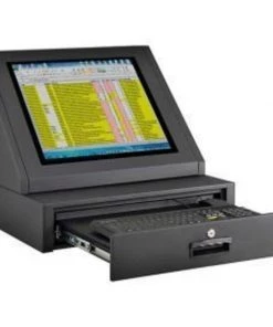 Global Equipment LCD Console Counter Top Security Computer Cabinet, Black