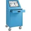 Global Equipment LCD Mobile Console Computer Cabinet, Blue
