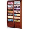 Wooden Mallet 14 Pocket Oak Wall Rack Mahogany