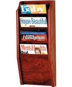 Wooden Mallet 4 Pocket Oak Wall Rack Mahogany