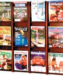 Wooden Mallet 12 Pocket Oak & Acrylic Wall Rack Mahogany