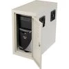 Global Equipment Computer CPU Side Cabinet with Front/Rear Doors and 2 Exhaust Fans, Beige