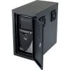 Global Equipment Computer CPU Side Cabinet with Front/Rear Doors and 2 Exhaust Fans, Black