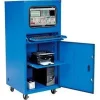 Global Equipment Deluxe Mobile Security Computer Cabinet, Blue, Unassembled