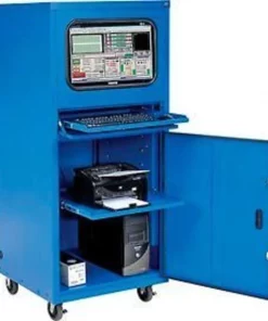 Global Equipment Deluxe Mobile Security Computer Cabinet, Blue, Unassembled