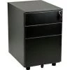 Global Equipment Interion 3 Drawer Low File Cabinet - Black