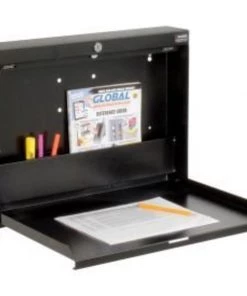 Global Equipment Wall Mounted Fold Down Shop Desk, 20"W x 3-3/8"D, Black