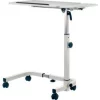 Global Equipment Tilting Adjustable Height Mobile Laptop Desk, 36"W, White