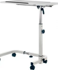 Global Equipment Tilting Adjustable Height Mobile Laptop Desk, 36"W, White
