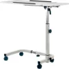 Global Equipment Tilting Adjustable Height Mobile Laptop Desk, 30"W, White