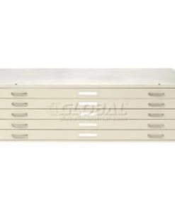 Global Equipment Interion - Blueprint Flat File Cabinet ¿ 5 Drawer - 47¿W ¿ Putty