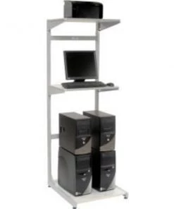 Global Equipment 24" Computer Server Station, 24"W x 30"D x 74"H, Gray, Unassembled
