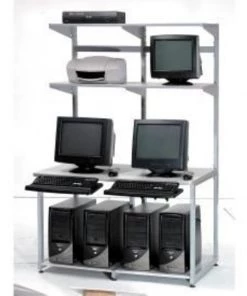 Global Equipment 48" Computer LAN Workstation, 48"W x 30"D x 74"H, Gray, Unassembled