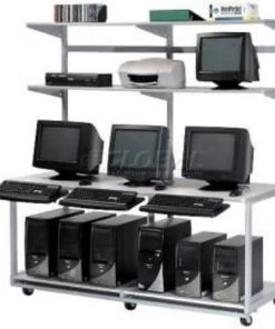 Global Equipment 72" Computer LAN Workstation, 72"W x 30"D x 74"H, Gray, Unassembled