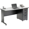 Global Equipment Interion Office Desk With 3 Drawers, 60"W x 24"D - Gray