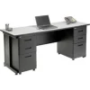 Global Equipment Interion Office Desk with 6 drawers - 72" x 24" - Gray