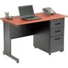Global Equipment Interion Office Desk with 3 Drawers - 48" x 24" - Cherry