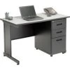 Global Equipment Interion Office Desk with 3 Drawers - 48" x 24" - Gray
