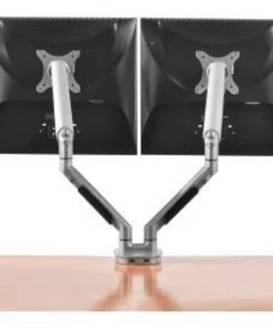 Global Equipment Interion Gas Spring Dual Monitor Desktop Mount