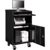 Global Equipment Mobile Computer Cabinet, 27"W x 24"D x 49-1/2"H, Black, Unassembled