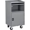 Global Equipment Mobile Computer Cabinet, 27"W x 24"D x 49-1/2"H, Dark Gray, Assembled