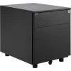 Global Equipment Interion Low Height 2 Drawer Pedestal, Black