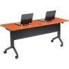Global Equipment Interion Flip-Top Training Table, 72"L x 24"W, Cherry