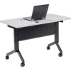 Global Equipment Interion Flip-Top Training Table, 48"L x 24"W, Gray