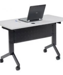 Global Equipment Interion Flip-Top Training Table, 48"L x 24"W, Gray