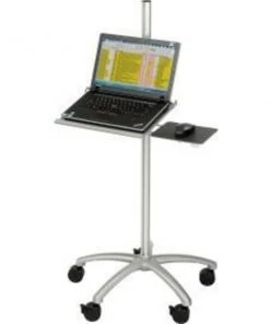 Global Equipment Mobile Height Adjustable Laptop Computer Workstation Security Cart